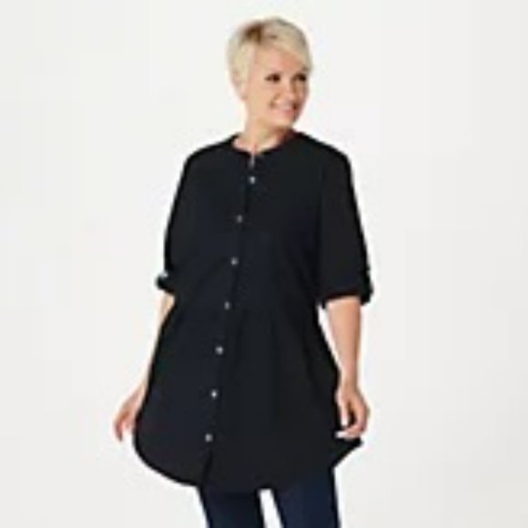 LOGO by Lori Goldstein Dresses & Skirts - LOGO Lori Goldstein Black Oversized Tunic Dress L XL 1X NWOT